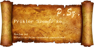 Prikler Szemőke névjegykártya